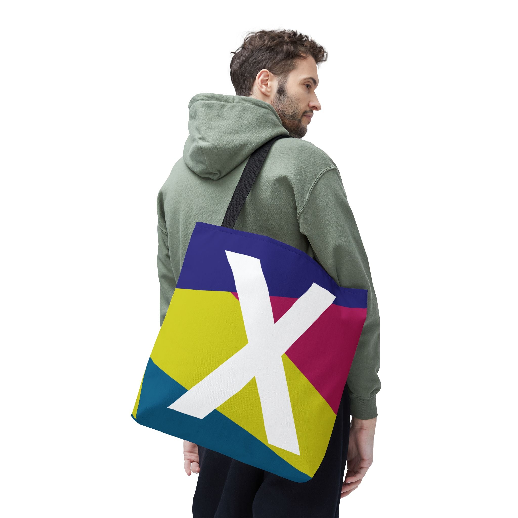 Monogram 'X' Colorblock Tote Bag — Personalized Initial X Shoulder Tote