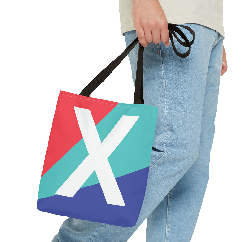 Monogram 'X' Colorblock Tote Bag — Personalized Initial X Shoulder Tote