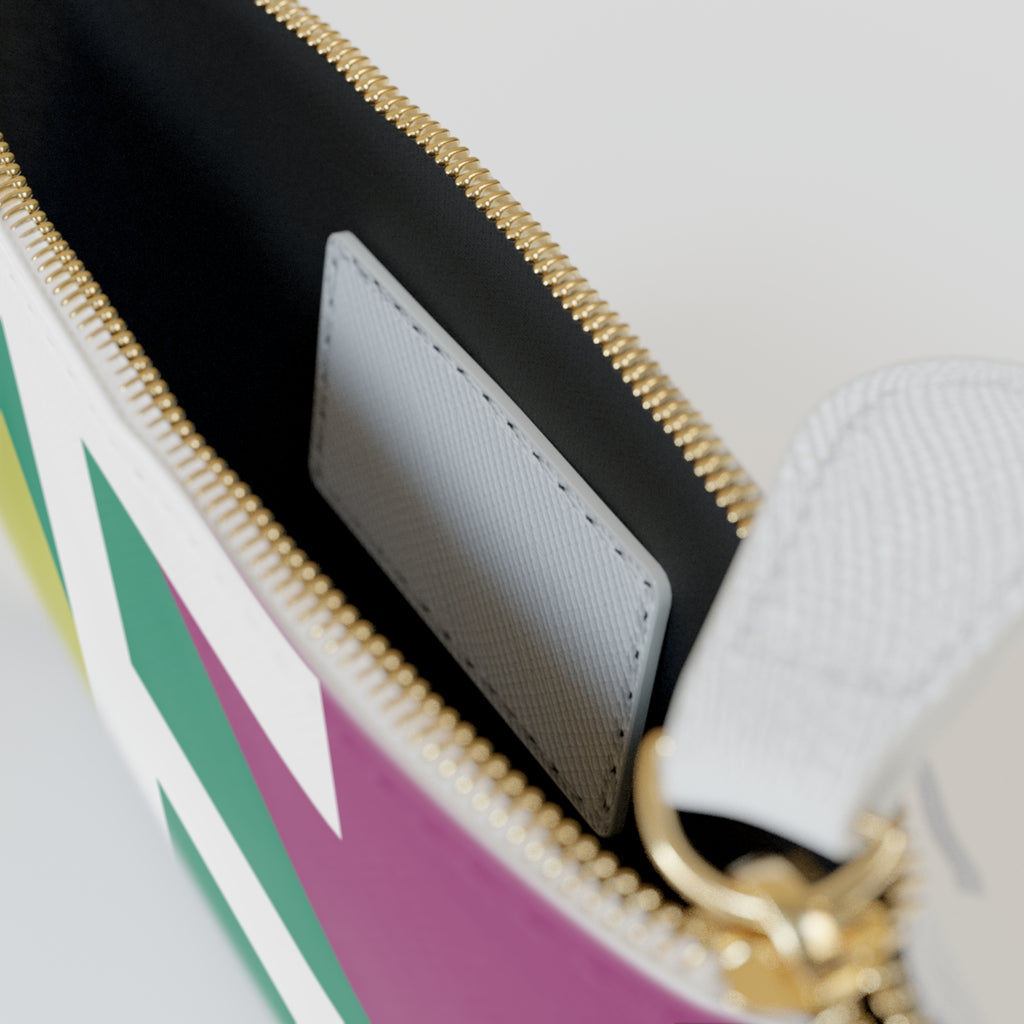 Initial E Mini Clutch — Colorblock Monogram Wristlet Wallet