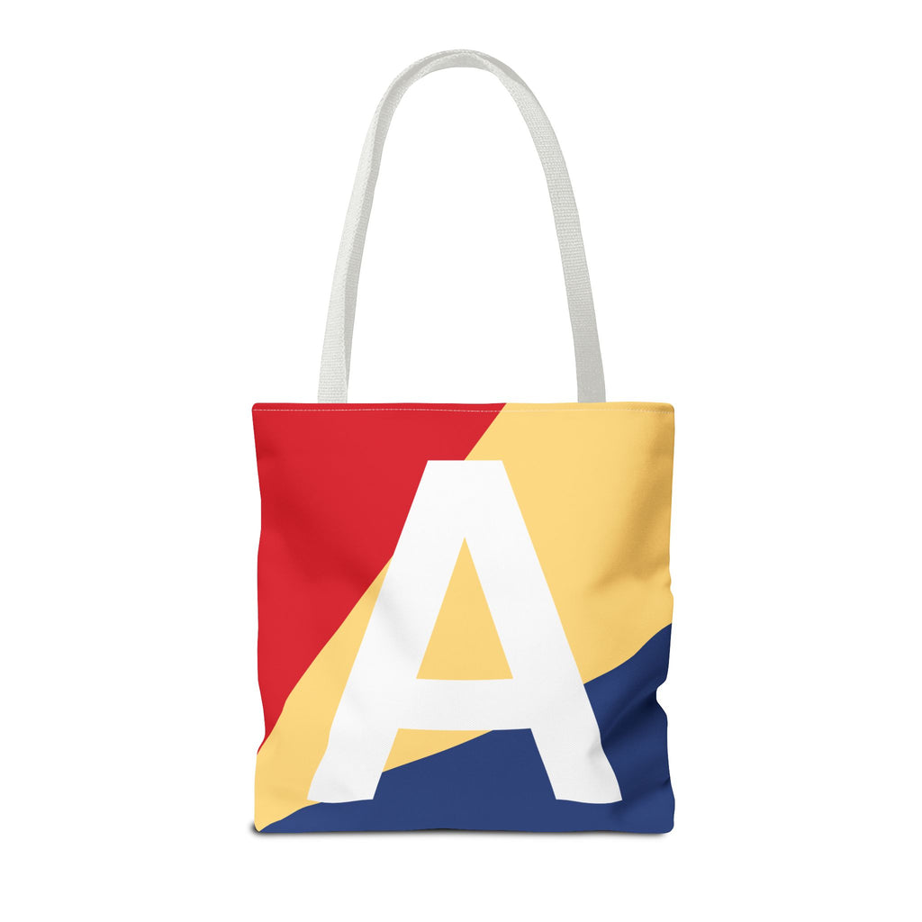 Monogram 'A' Colorblock Tote Bag — Personalized Initial A Shoulder Tote