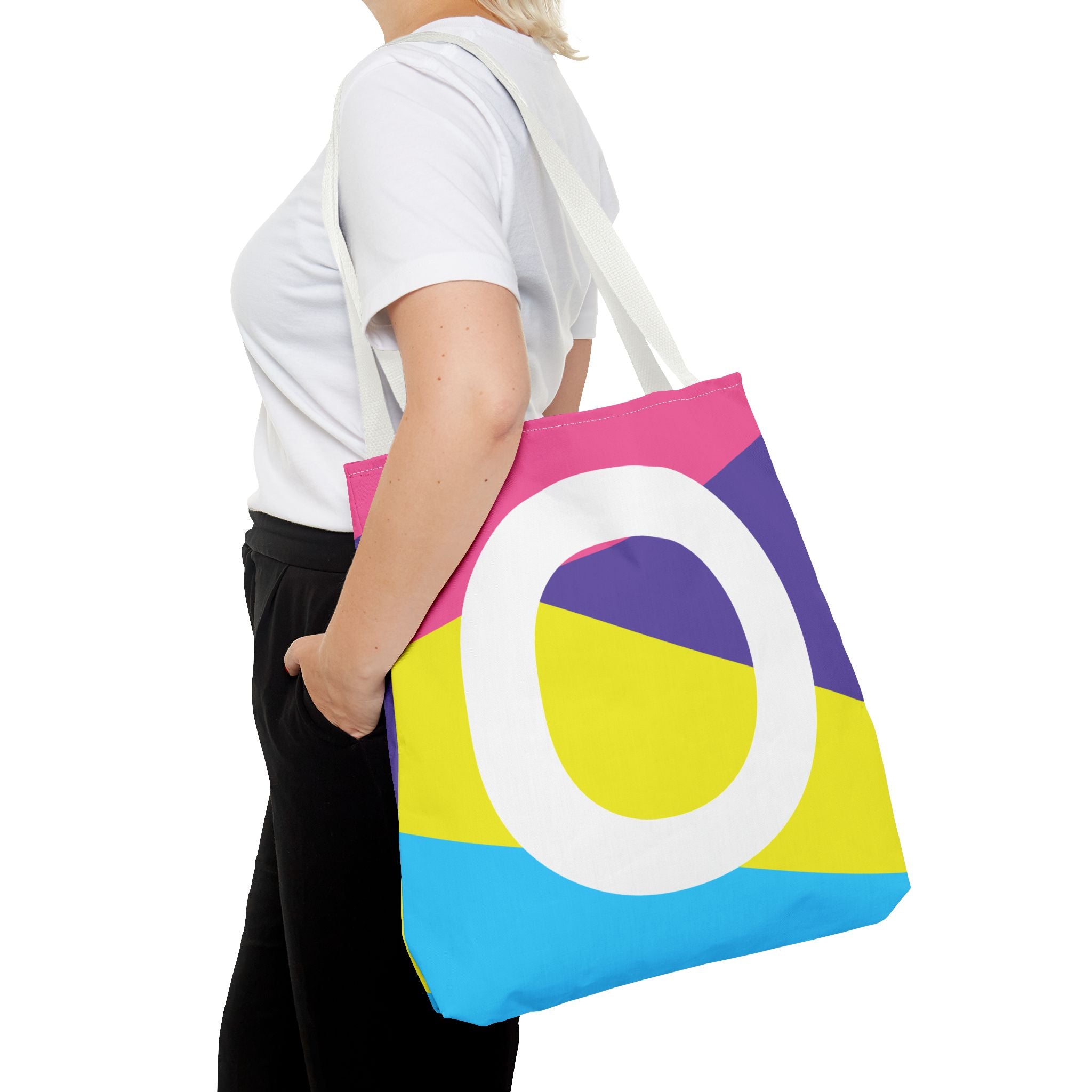 Monogram 'O' Colorblock Tote Bag — Personalized Initial O Shoulder Tote
