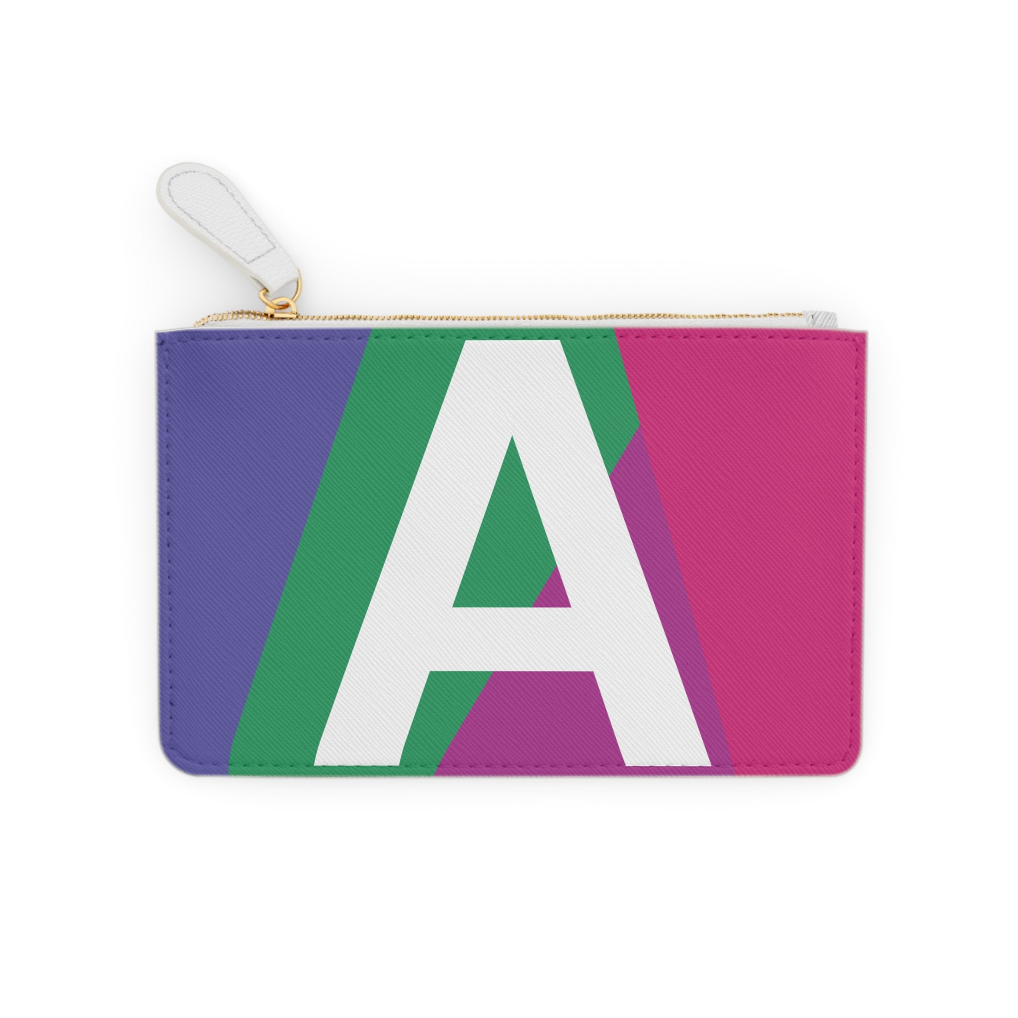Initial A Mini Clutch — Colorblock Monogram Wristlet Wallet
