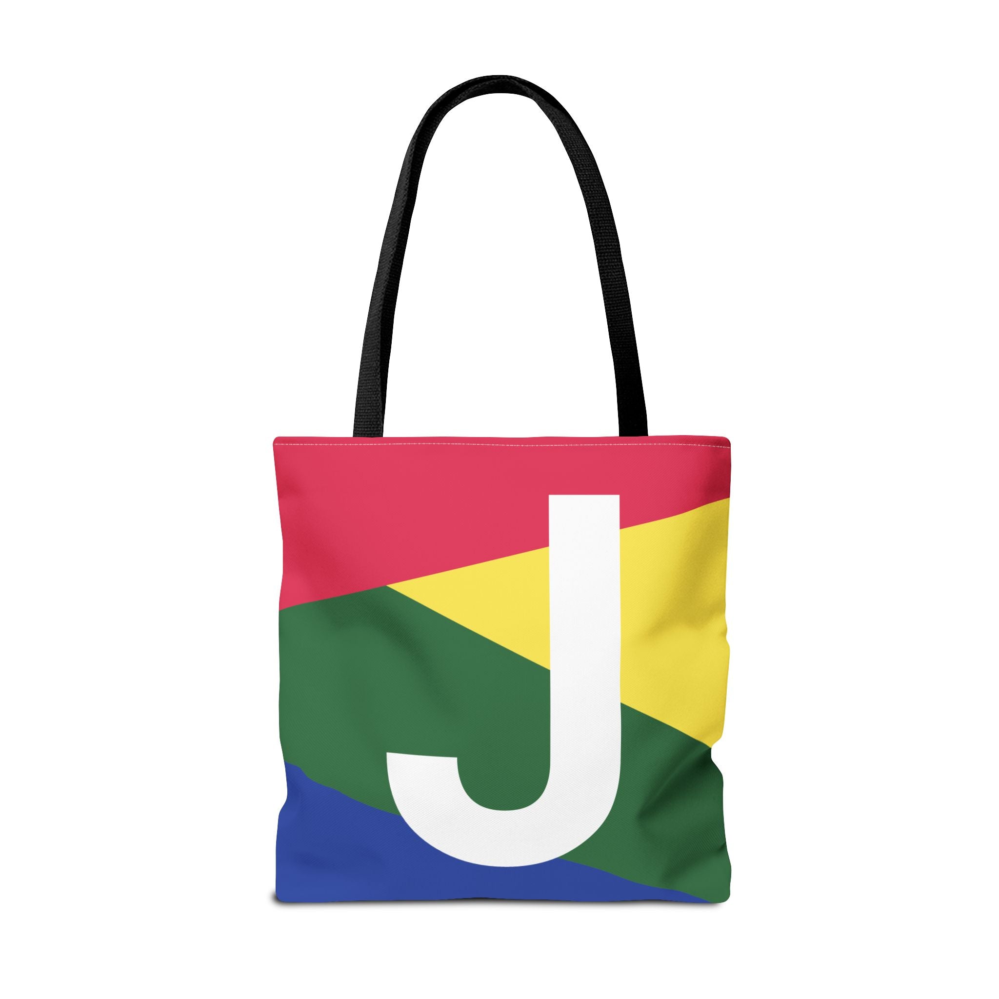 Monogram 'J' Colorblock Tote Bag — Personalized Initial J Shoulder Tote