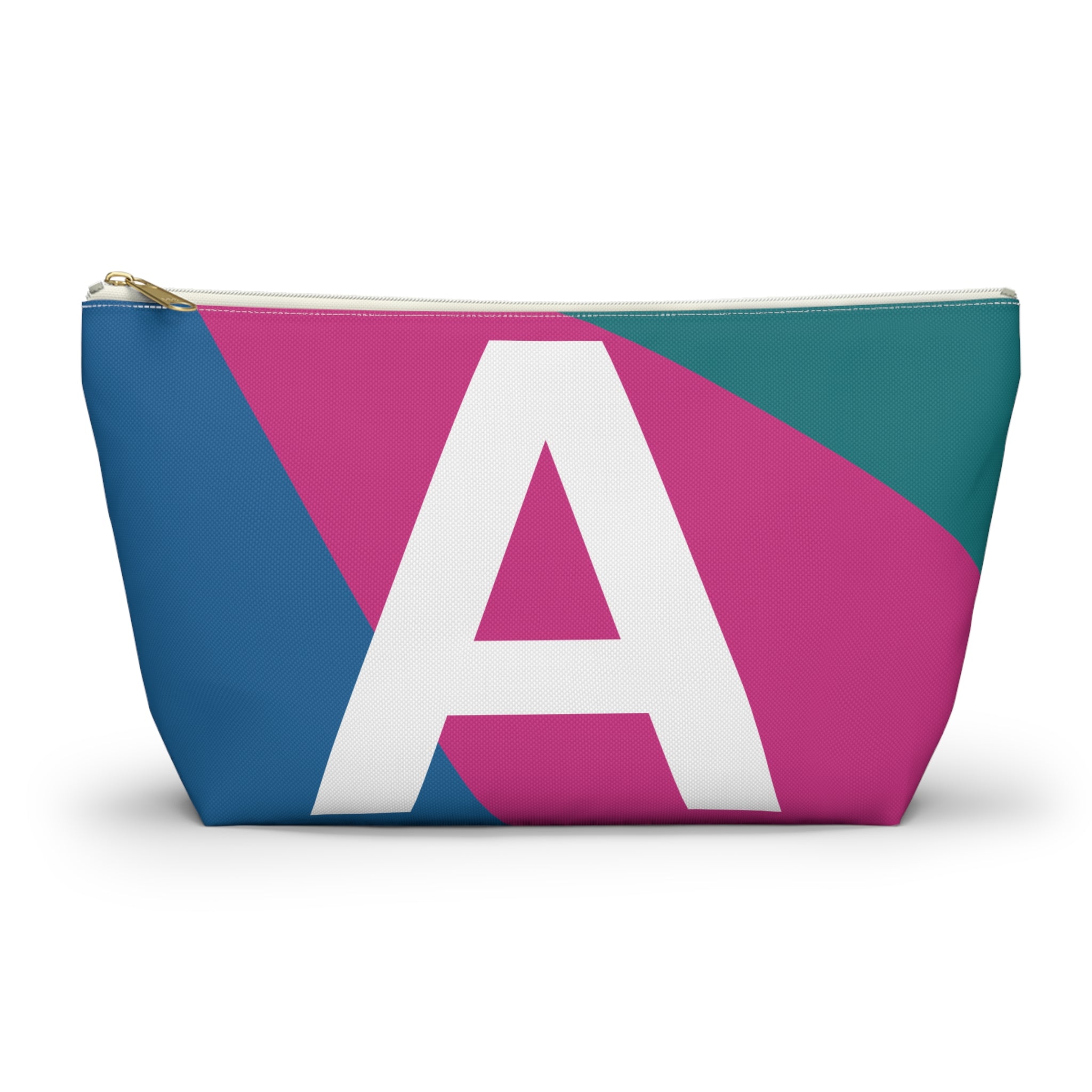 Initials Colorblock Accessory Pouch — Monogram A T-Bottom Cosmetic Bag