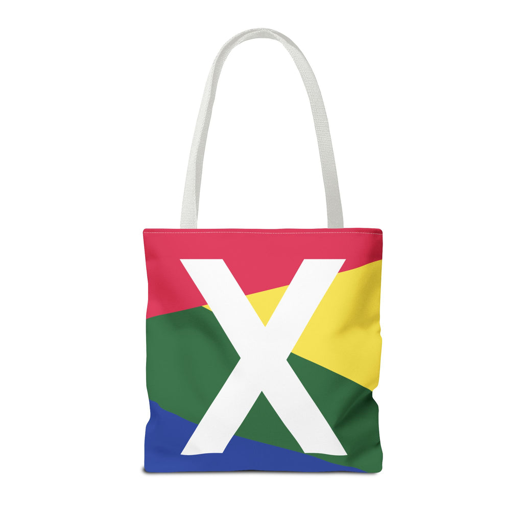 Monogram 'X' Colorblock Tote Bag — Personalized Initial X Shoulder Tote