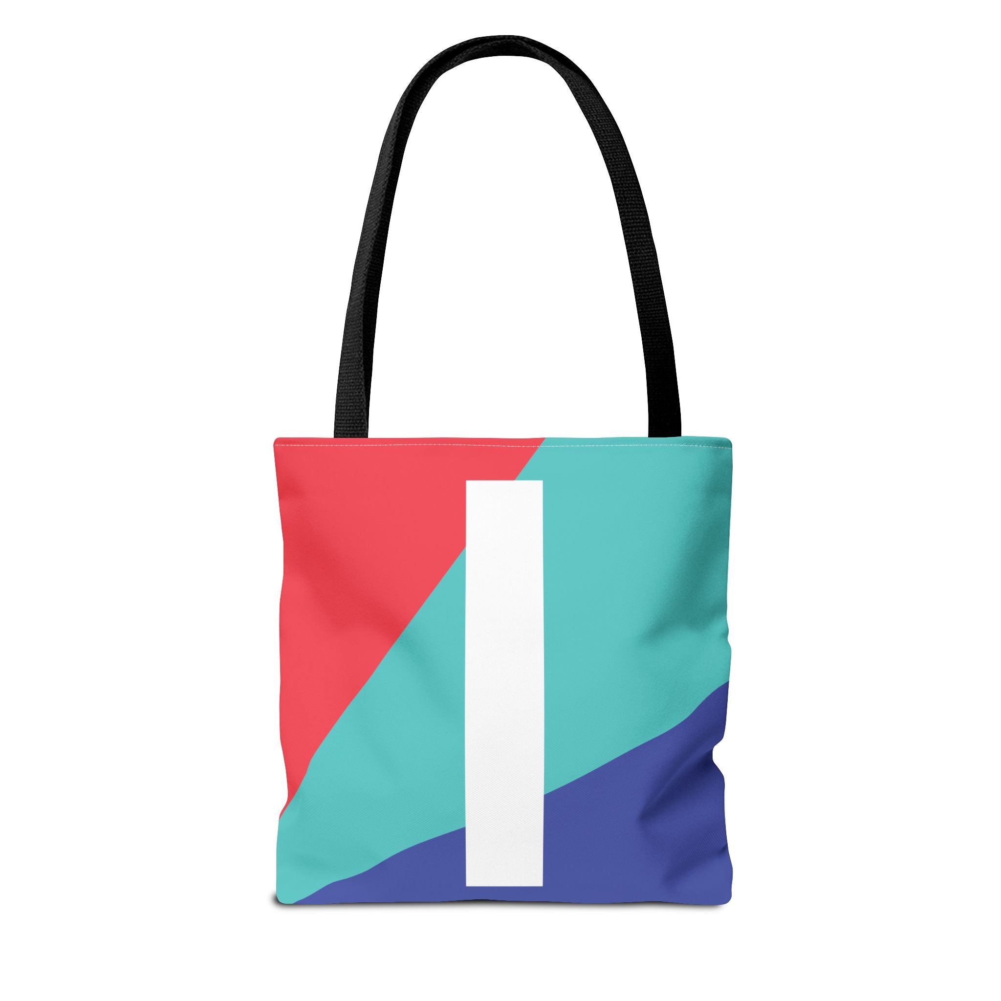 Monogram 'I' Colorblock Tote Bag — Personalized Initial I Shoulder Tote