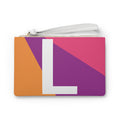 Monogram 'L' Colorblock Clutch Bag — Bold Geometric Wristlet for Everyday & Gifts