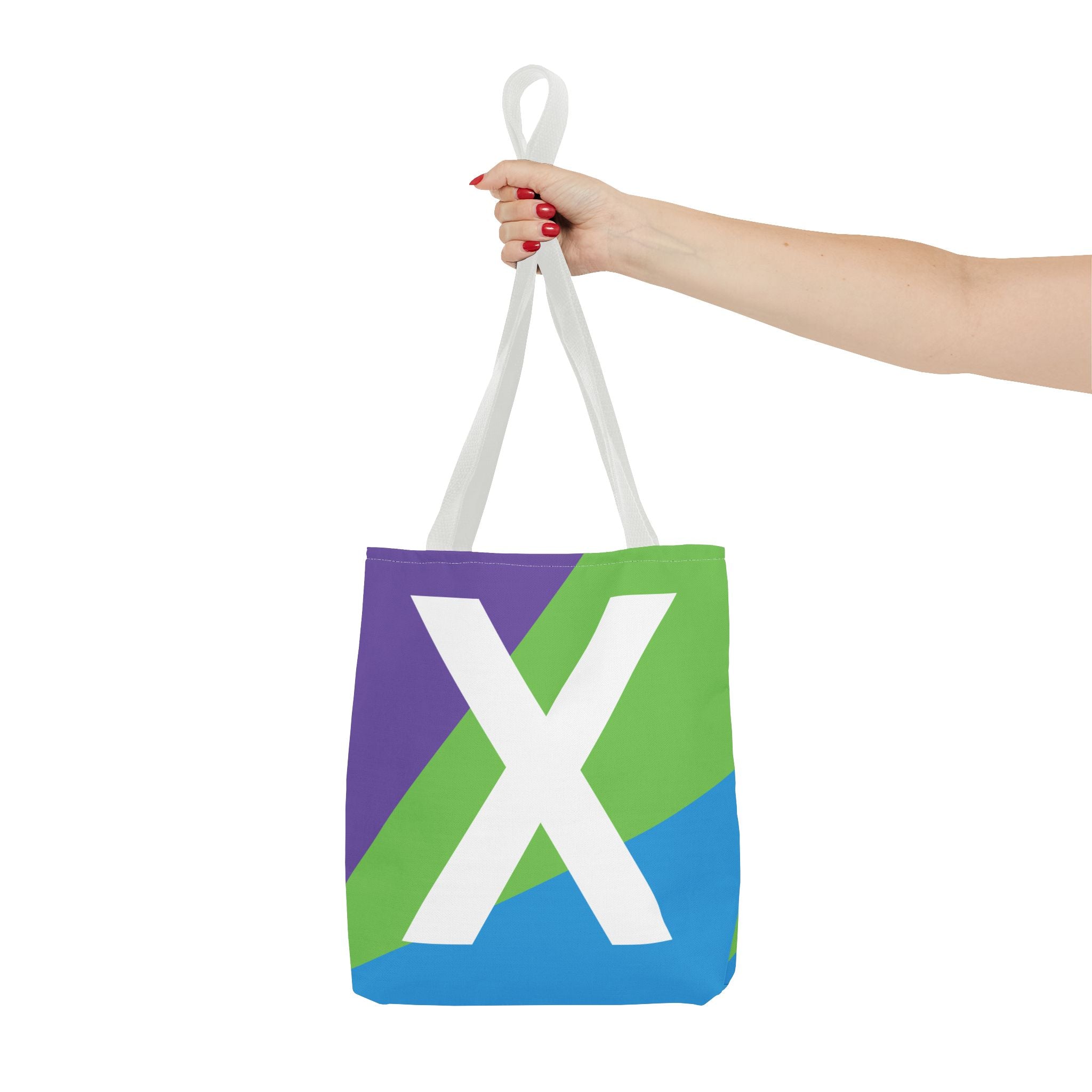 Monogram 'X' Colorblock Tote Bag — Personalized Initial X Shoulder Tote