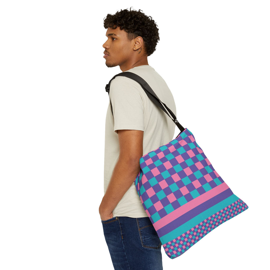 Colorblock Geometric Tote Bag