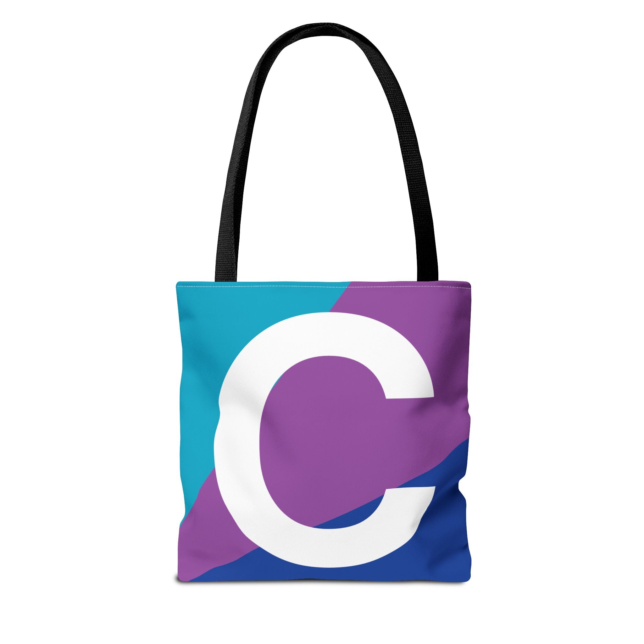 Monogram 'C' Colorblock Tote Bag — Personalized Initial C Shoulder Tote