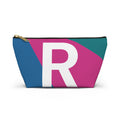 Initials Colorblock Accessory Pouch — Monogram R T-Bottom Cosmetic Bag