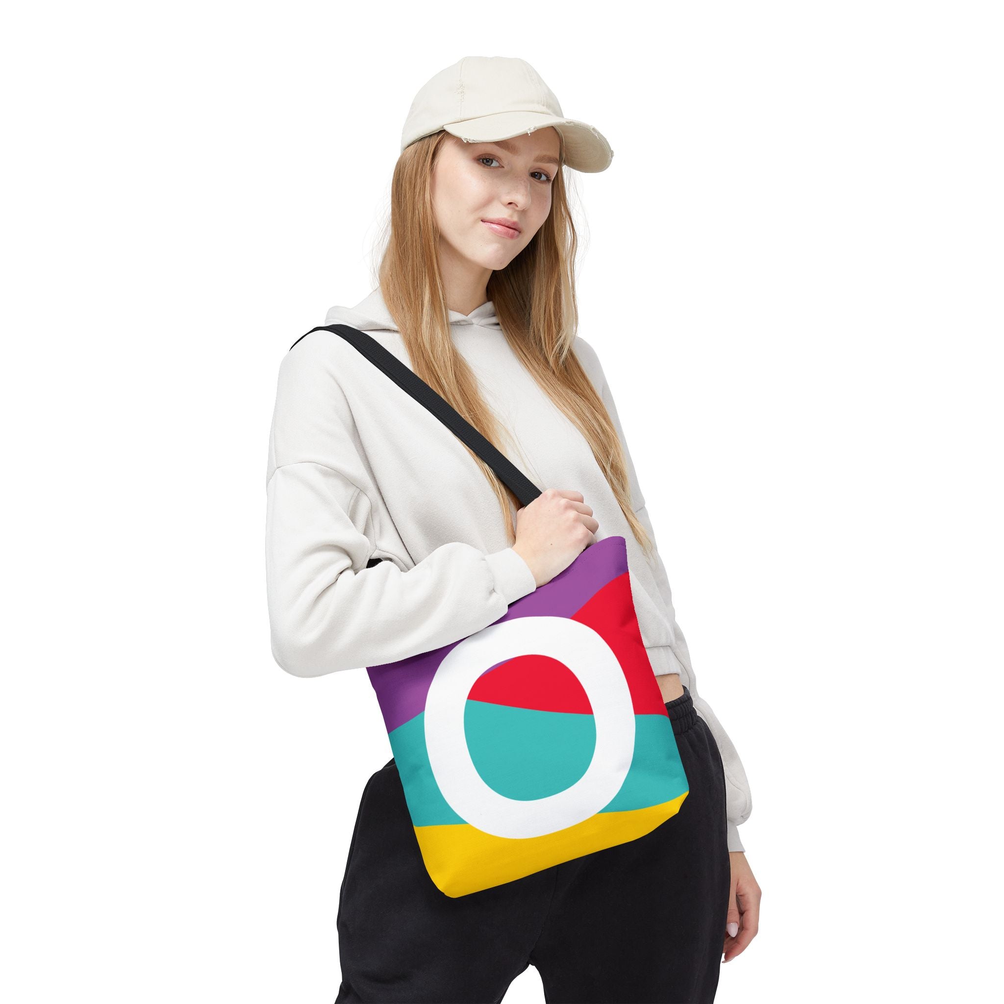 Monogram 'O' Colorblock Tote Bag — Personalized Initial O Shoulder Tote