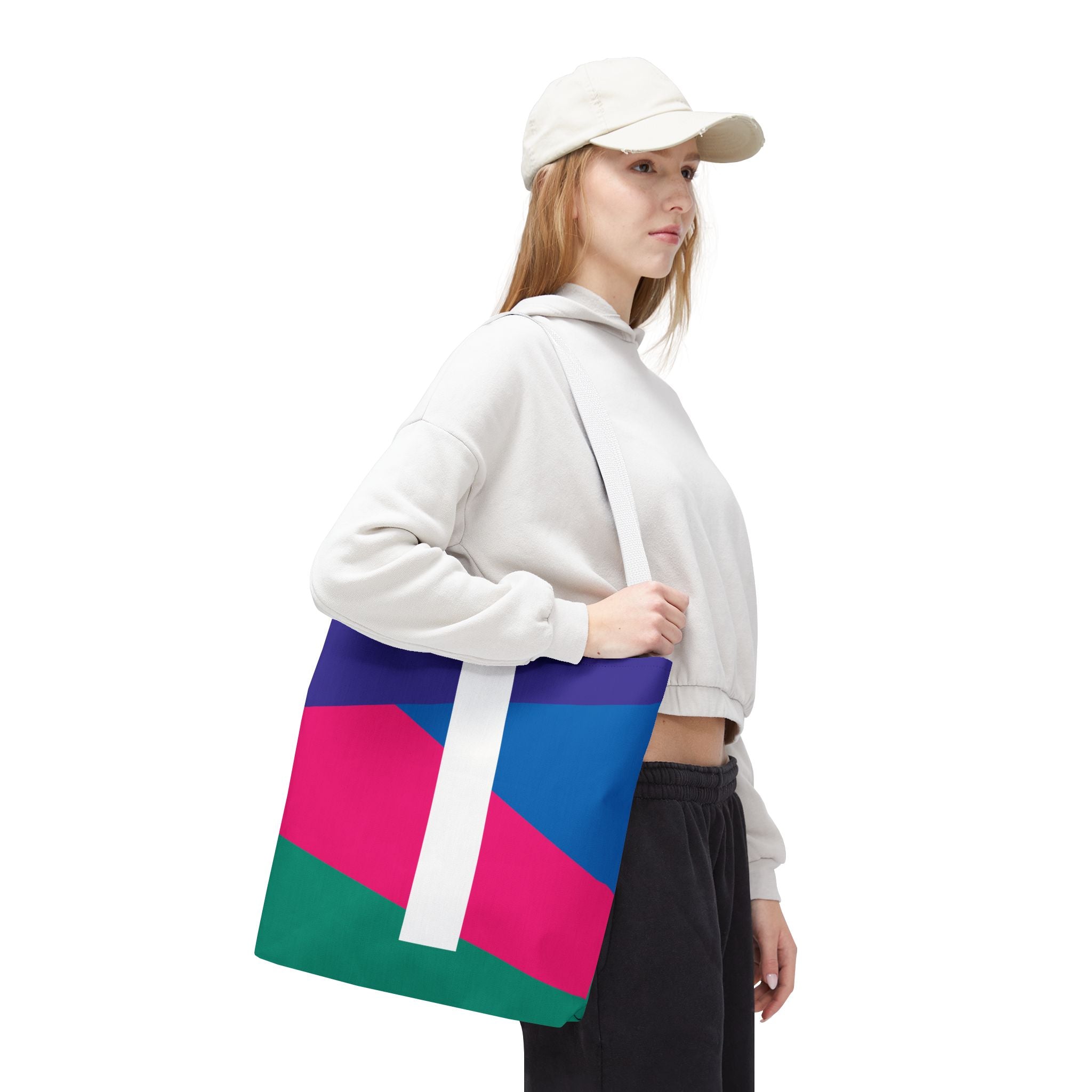 Monogram 'I' Colorblock Tote Bag — Personalized Initial I Shoulder Tote