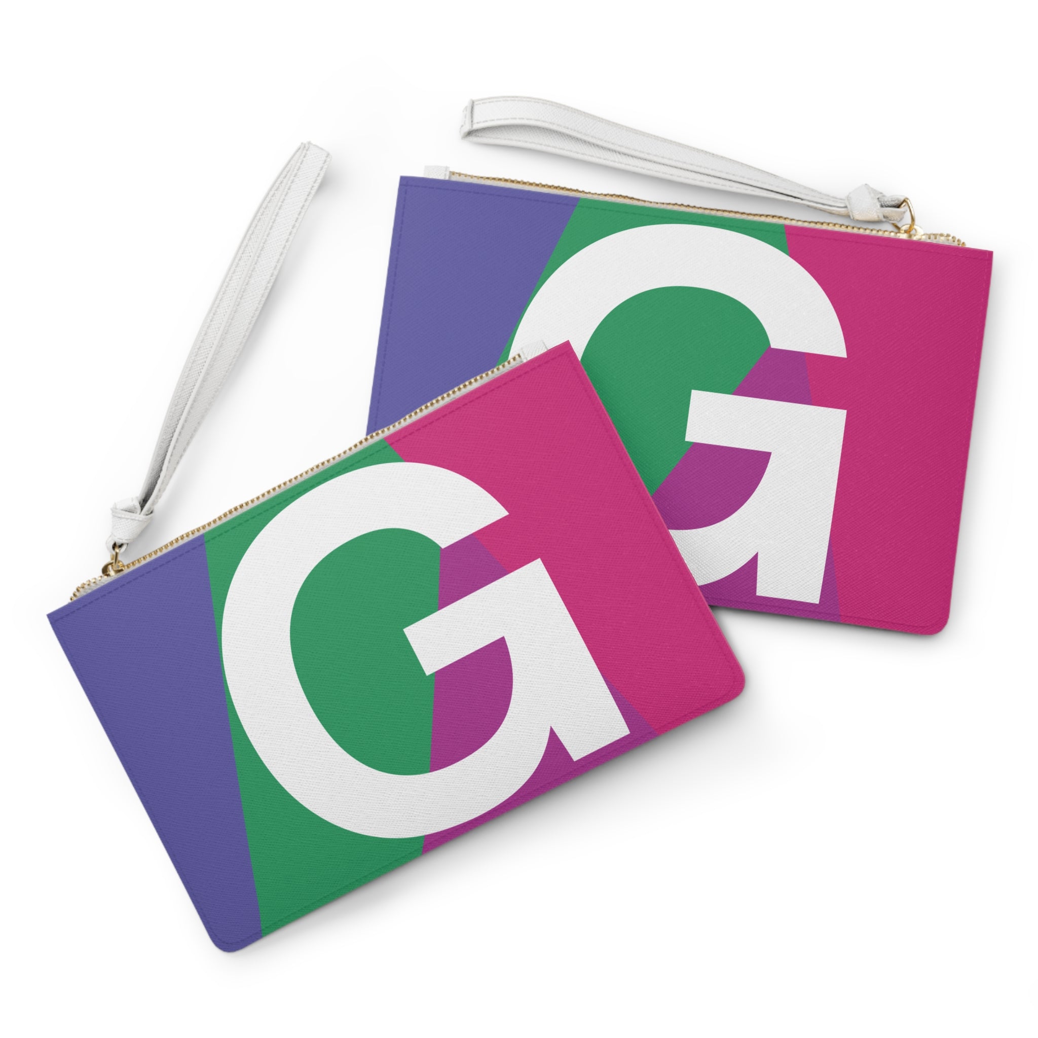 Monogram 'G' Colorblock Clutch Bag — Bold Geometric Wristlet for Everyday & Gifts