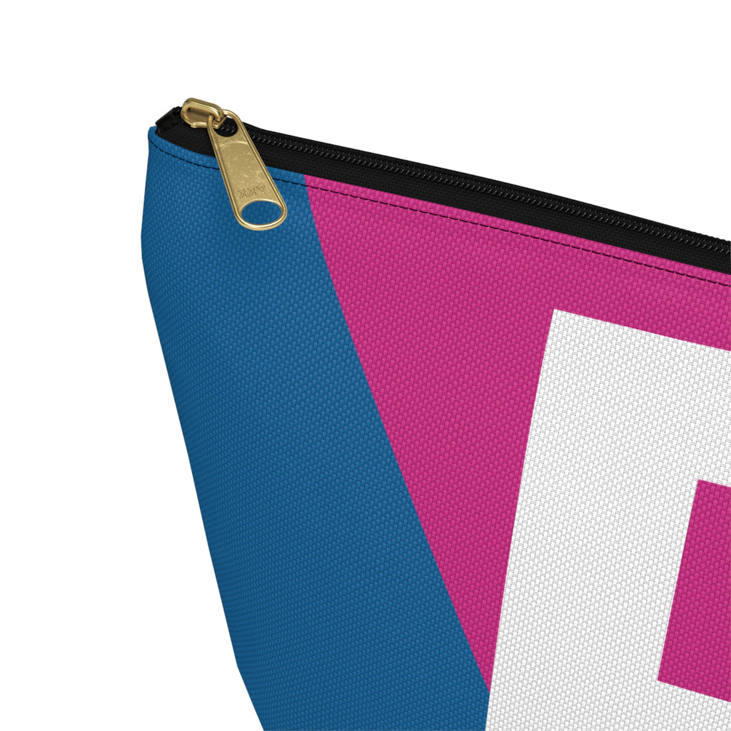 Initials Colorblock Accessory Pouch — Monogram B T-Bottom Cosmetic Bag