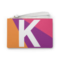 Monogram 'K' Colorblock Clutch Bag — Bold Geometric Wristlet for Everyday & Gifts