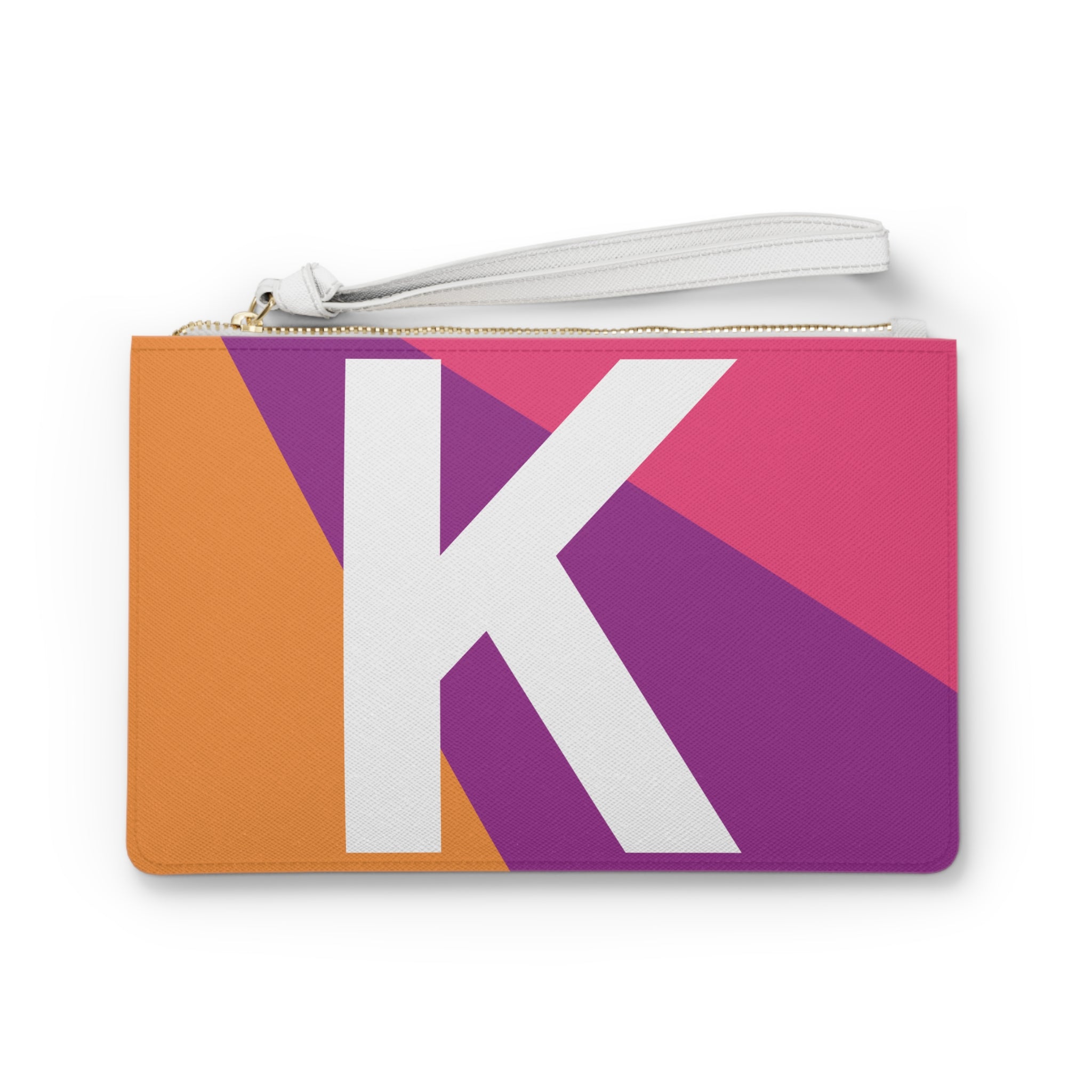 Monogram 'K' Colorblock Clutch Bag — Bold Geometric Wristlet for Everyday & Gifts