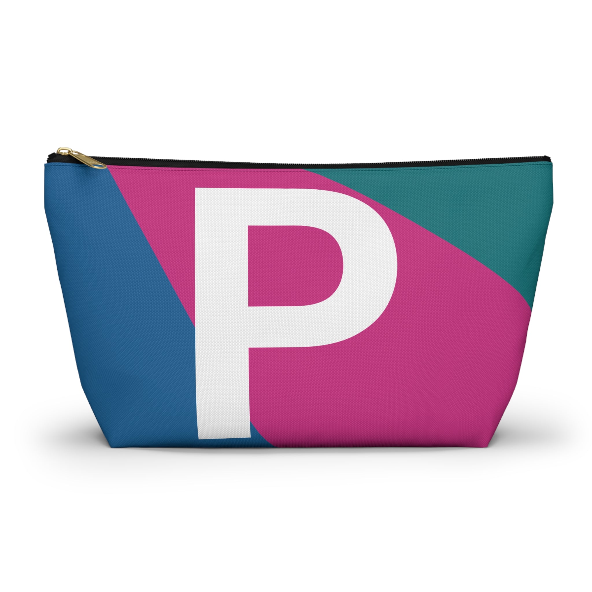 Initials Colorblock Accessory Pouch — Monogram P T-Bottom Cosmetic Bag