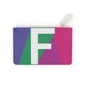 Initial F Mini Clutch — Colorblock Monogram Wristlet Wallet
