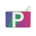 Initial P Mini Clutch — Colorblock Monogram Wristlet Wallet