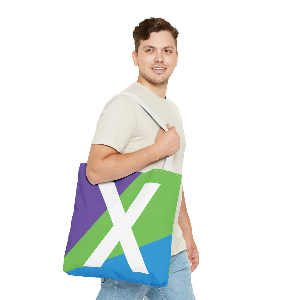 Monogram 'X' Colorblock Tote Bag — Personalized Initial X Shoulder Tote