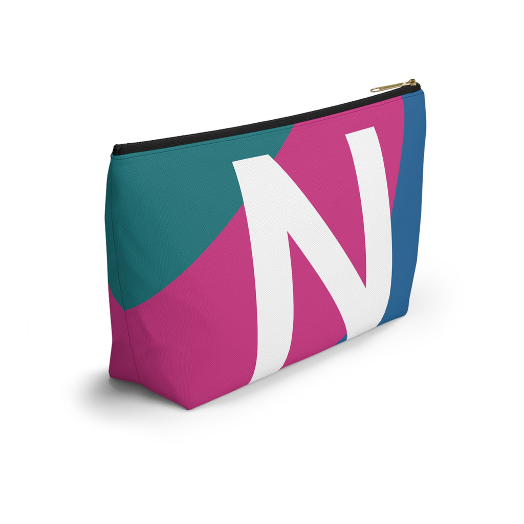 Initials Colorblock Accessory Pouch — Monogram N T-Bottom Cosmetic Bag