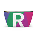 Initials Colorblock Accessory Pouch — Monogram R T-Bottom Cosmetic Bag