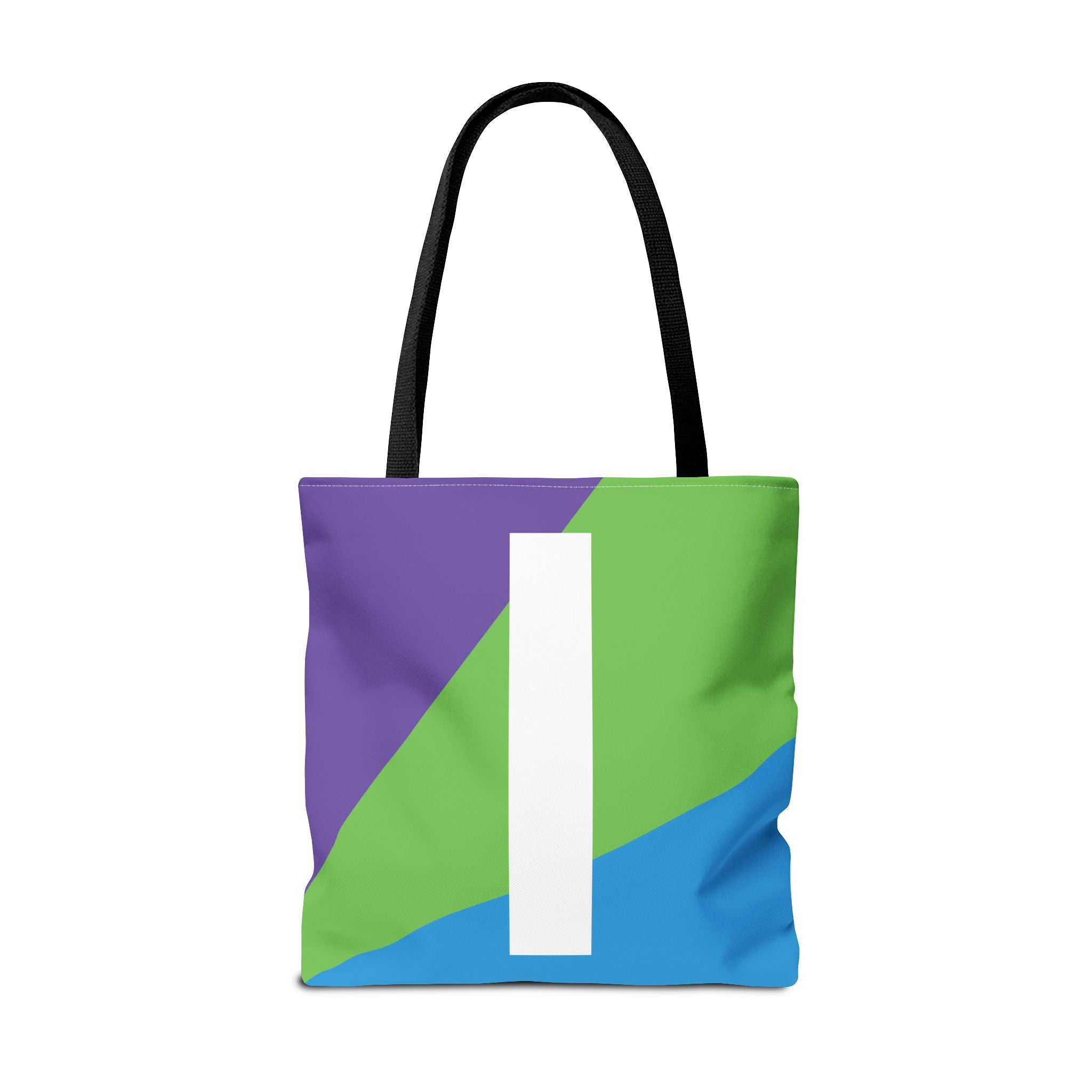 Monogram 'I' Colorblock Tote Bag — Personalized Initial I Shoulder Tote