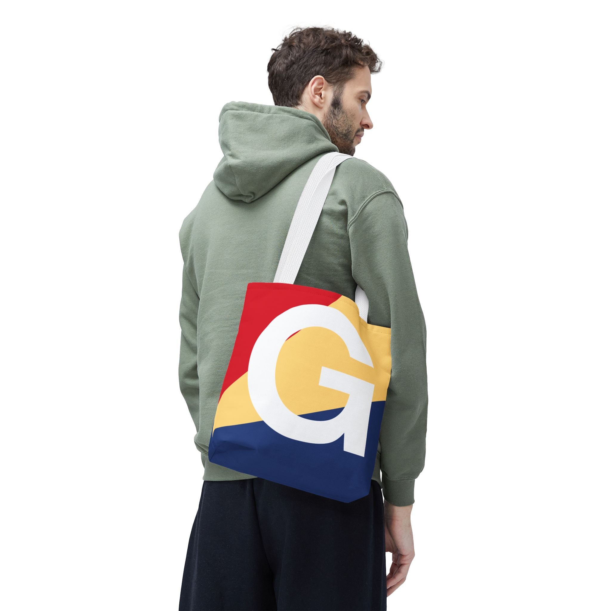 Monogram 'G' Colorblock Tote Bag — Personalized Initial G Shoulder Tote