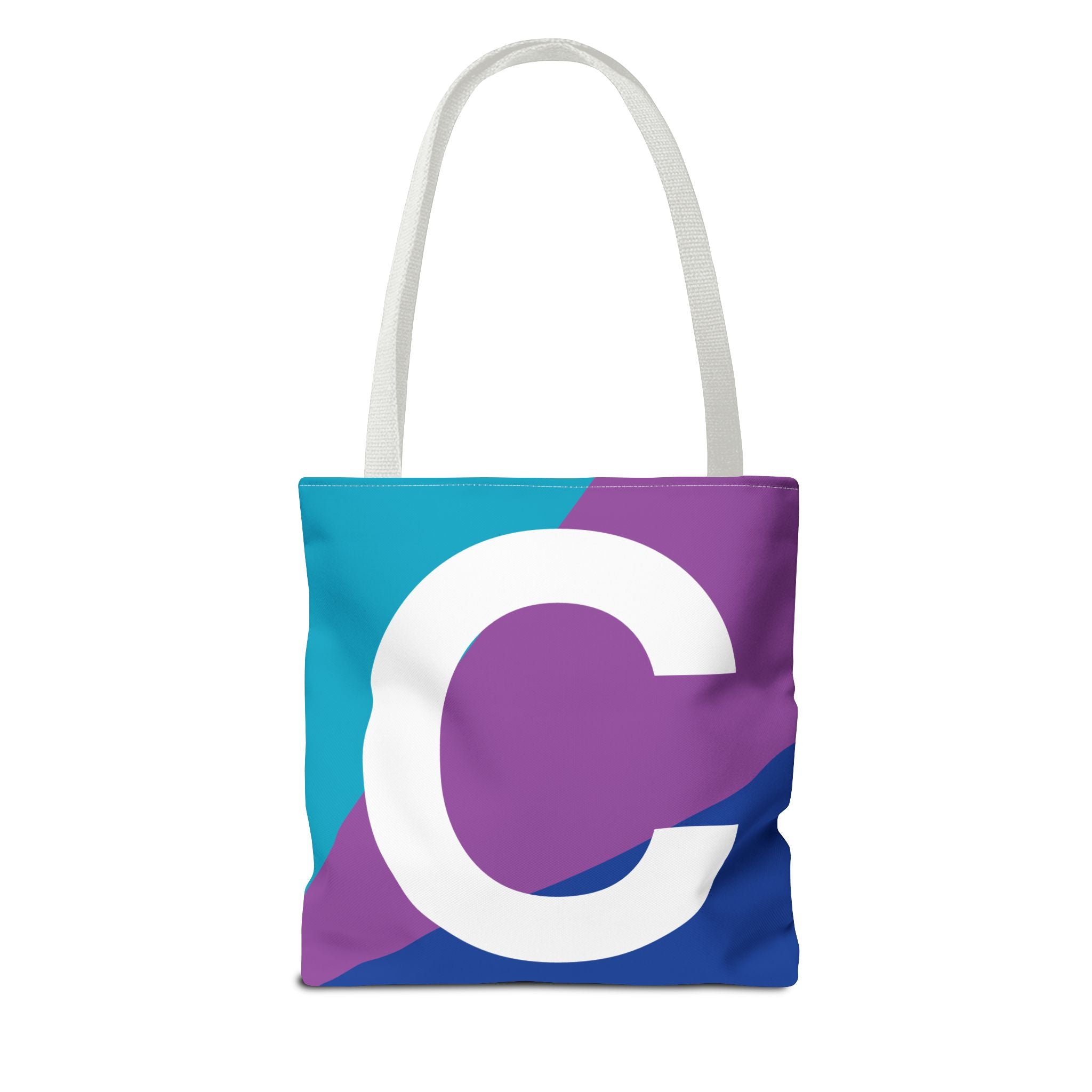 Monogram 'C' Colorblock Tote Bag — Personalized Initial C Shoulder Tote