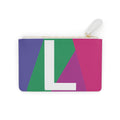Initial L Mini Clutch — Colorblock Monogram Wristlet Wallet