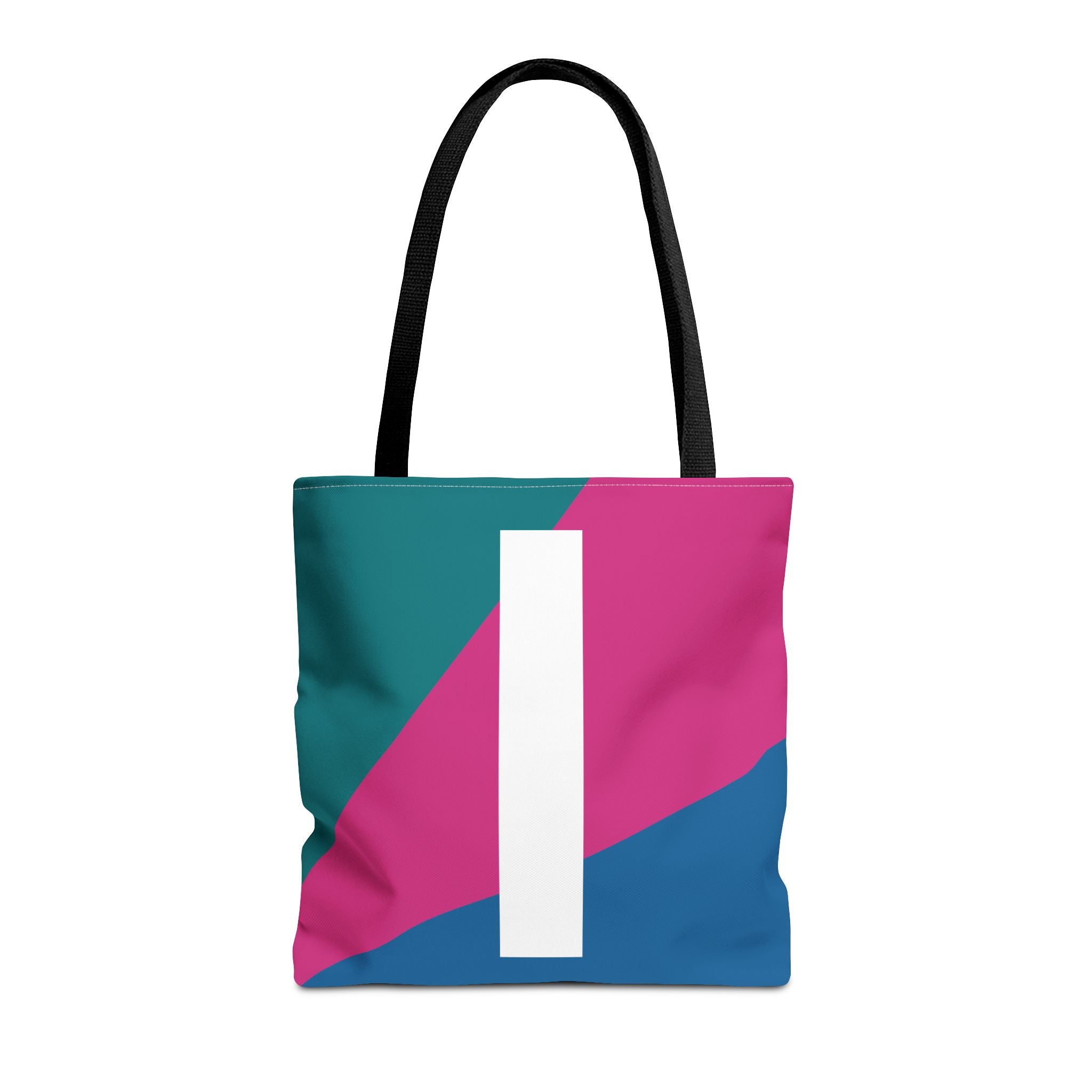 Monogram 'I' Colorblock Tote Bag — Personalized Initial I Shoulder Tote