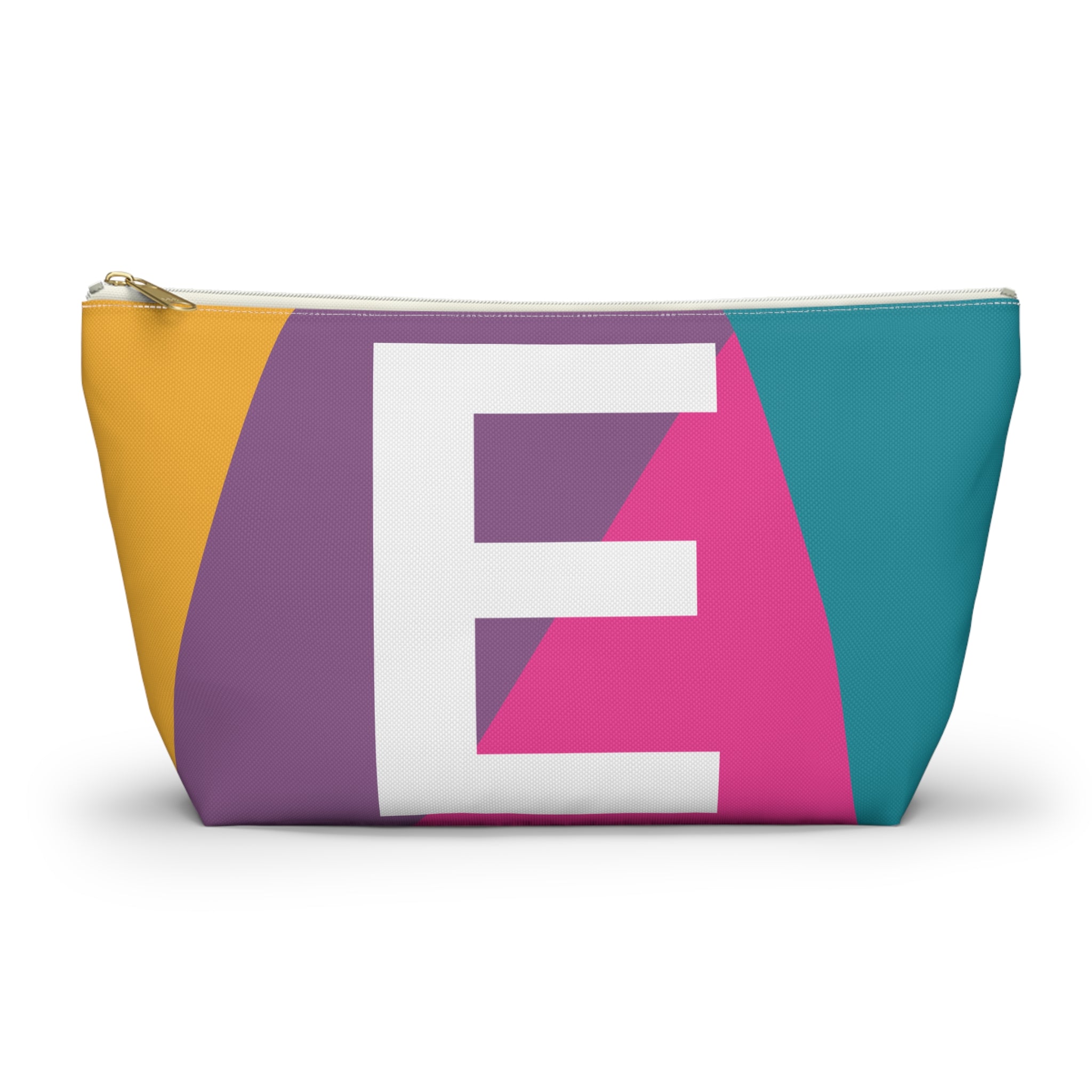 Initials Colorblock Accessory Pouch — Monogram E T-Bottom Cosmetic Bag