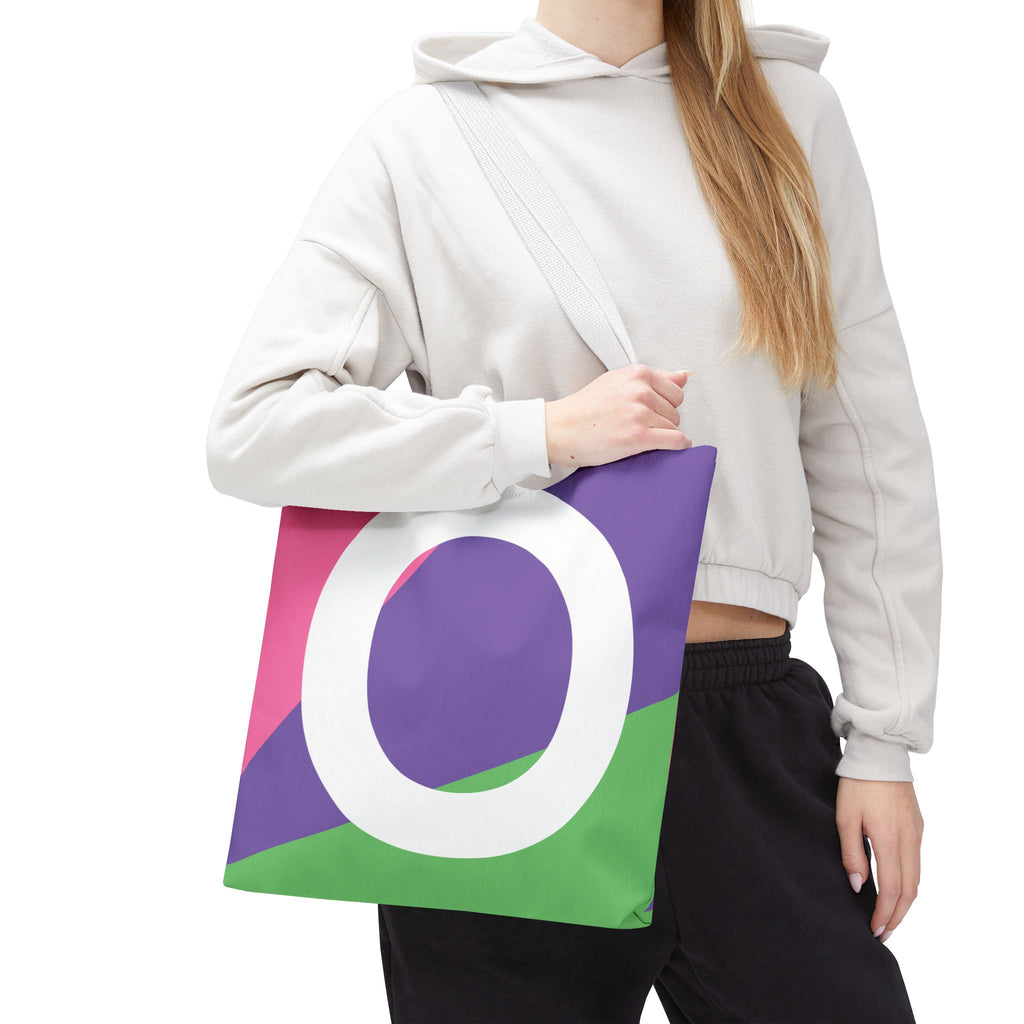 Monogram 'O' Colorblock Tote Bag — Personalized Initial O Shoulder Tote