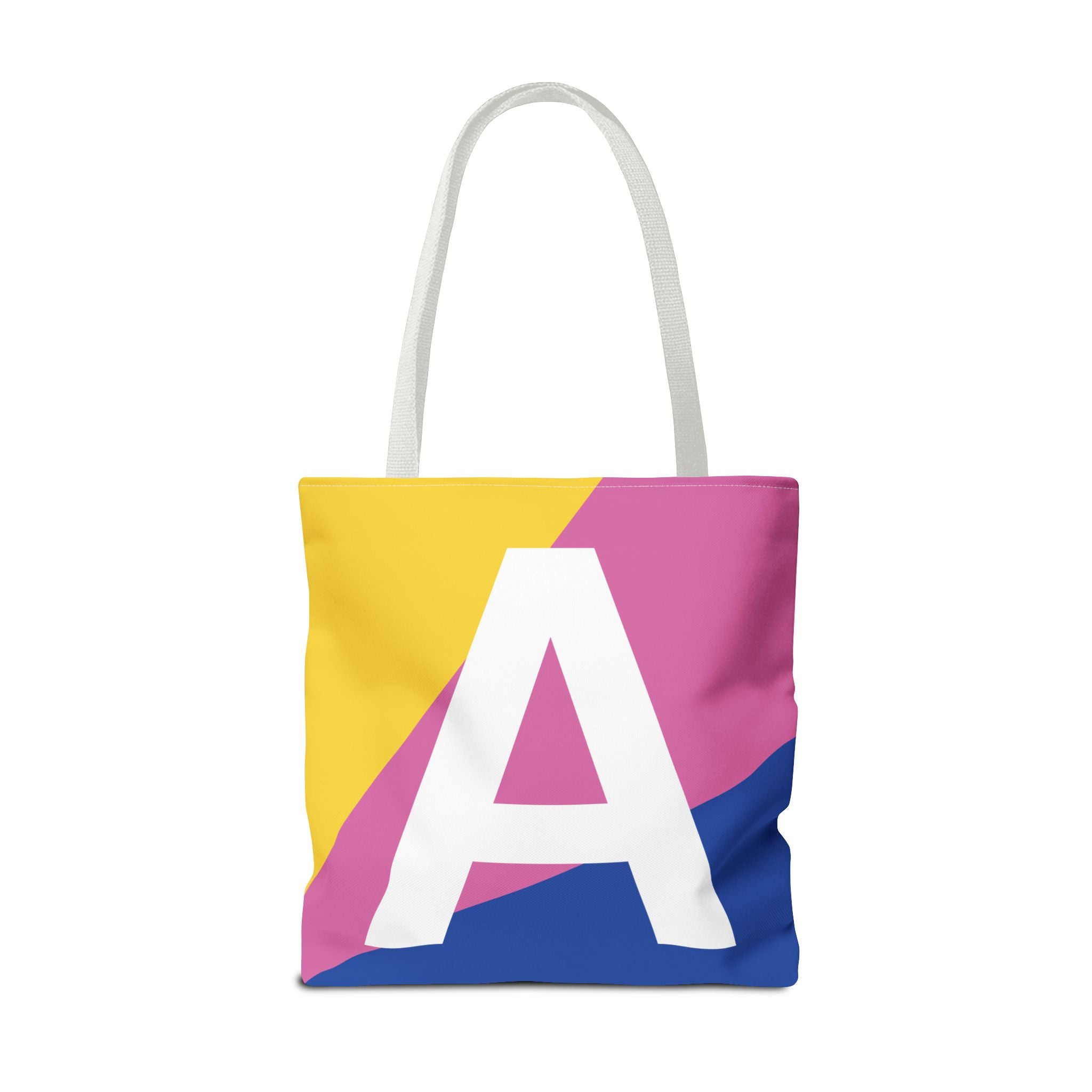 Monogram 'A' Colorblock Tote Bag — Personalized Initial A Shoulder Tote