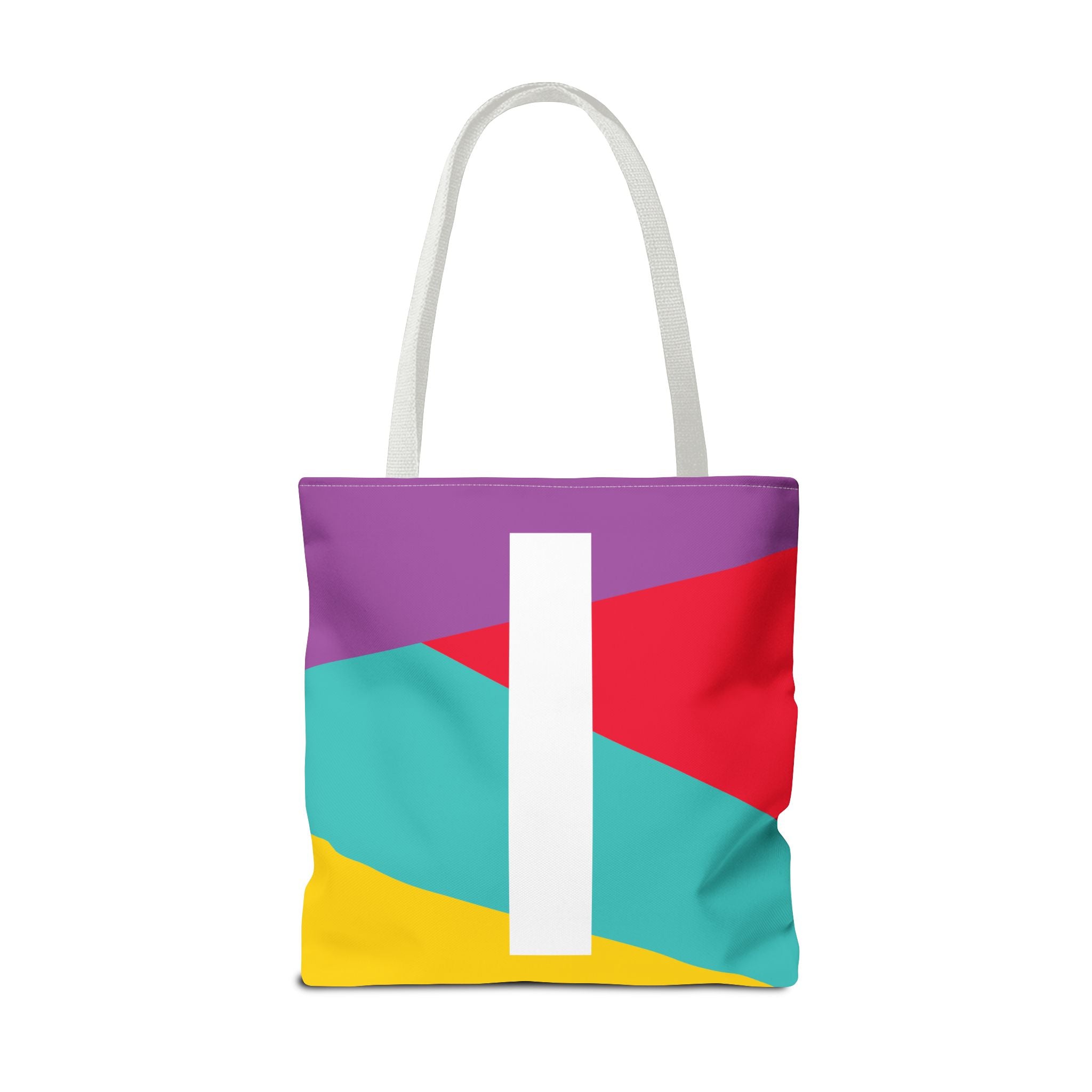 Monogram 'I' Colorblock Tote Bag — Personalized Initial I Shoulder Tote