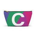 Initials Colorblock Accessory Pouch — Monogram C T-Bottom Cosmetic Bag