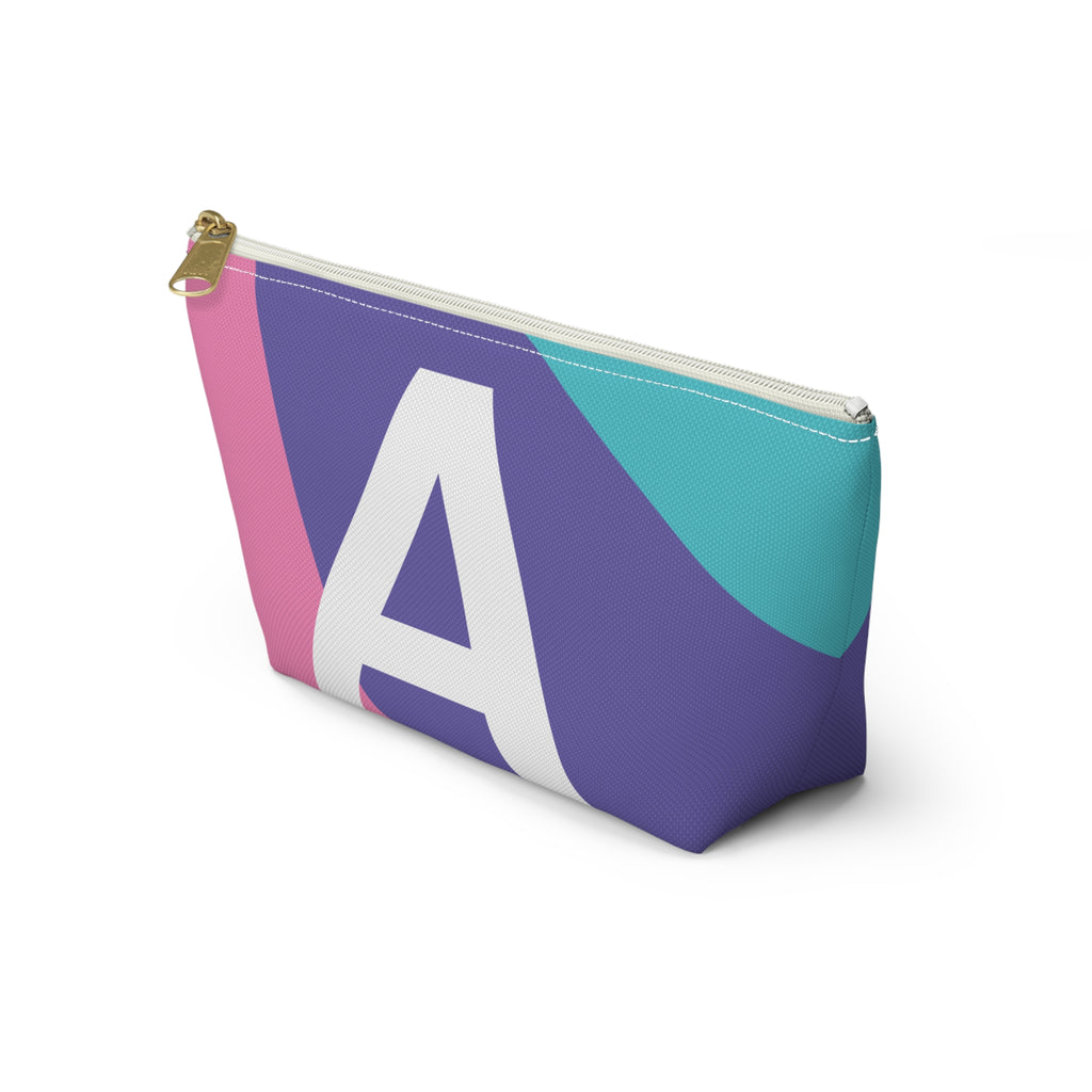 Initials Colorblock Accessory Pouch — Monogram A T-Bottom Cosmetic Bag