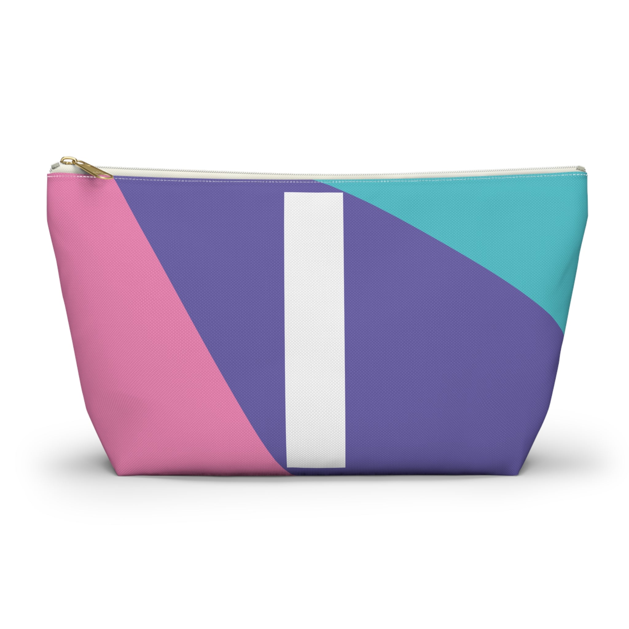 Initials Colorblock Accessory Pouch — Monogram I T-Bottom Cosmetic Bag