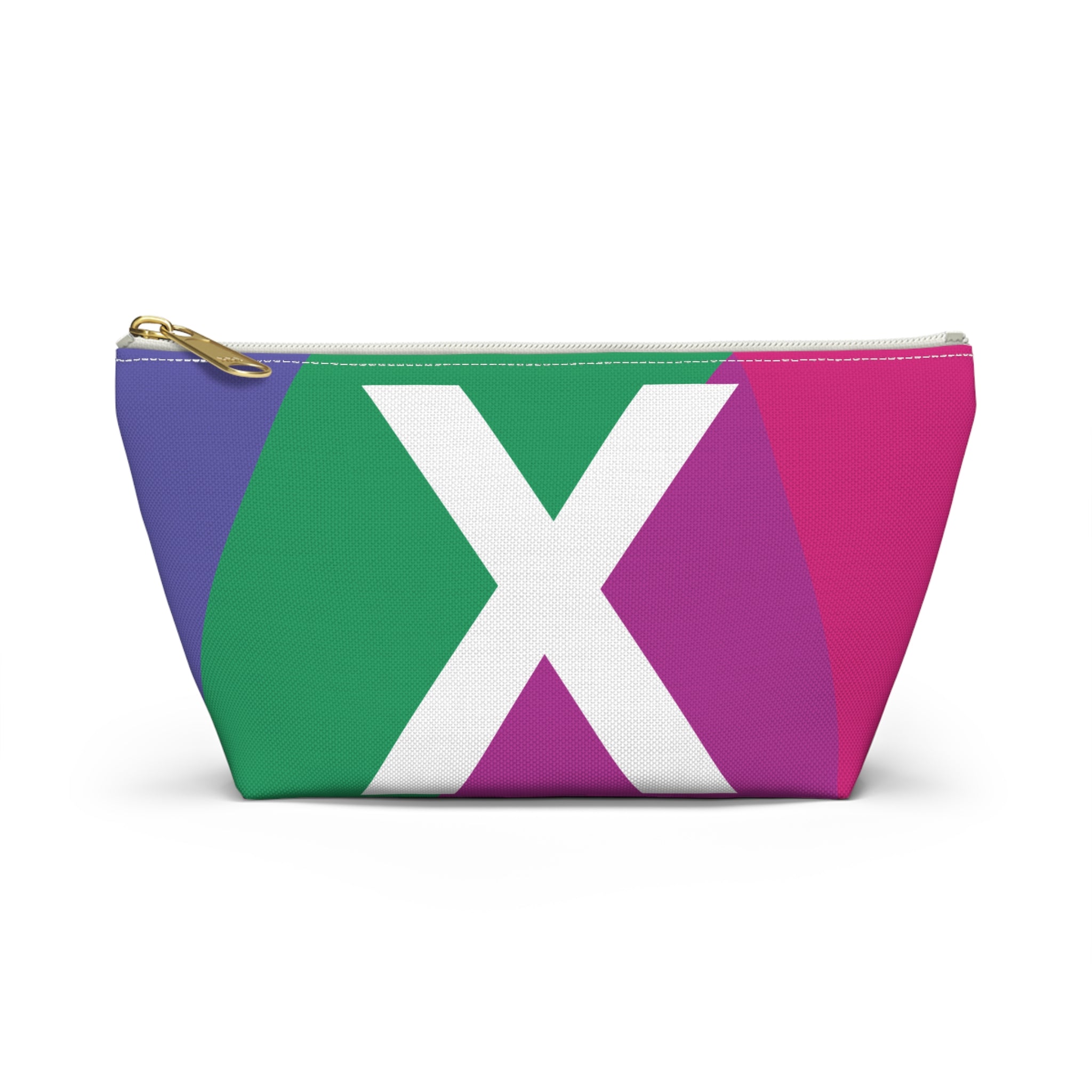 Initials Colorblock Accessory Pouch — Monogram X T-Bottom Cosmetic Bag