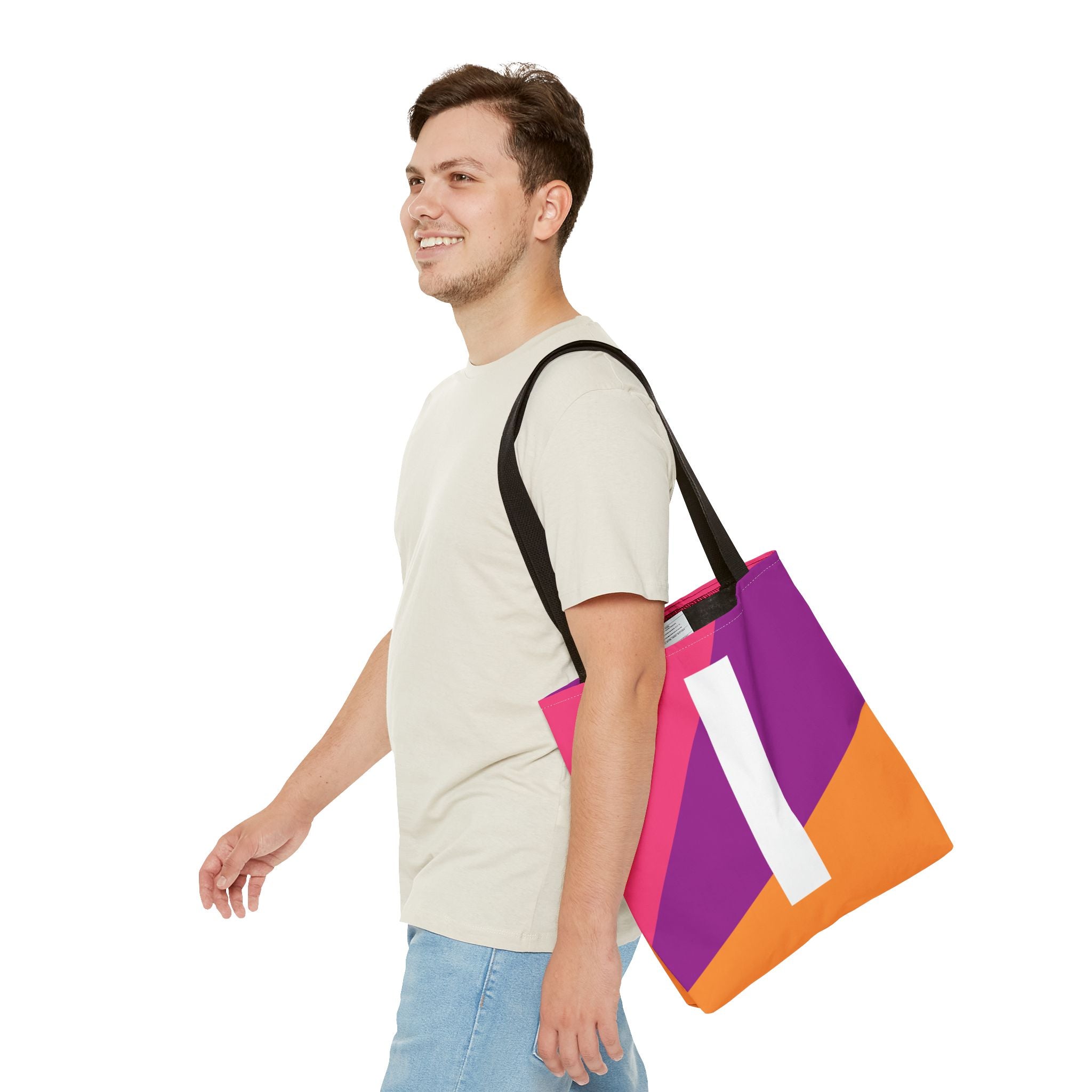 Monogram 'I' Colorblock Tote Bag — Personalized Initial I Shoulder Tote