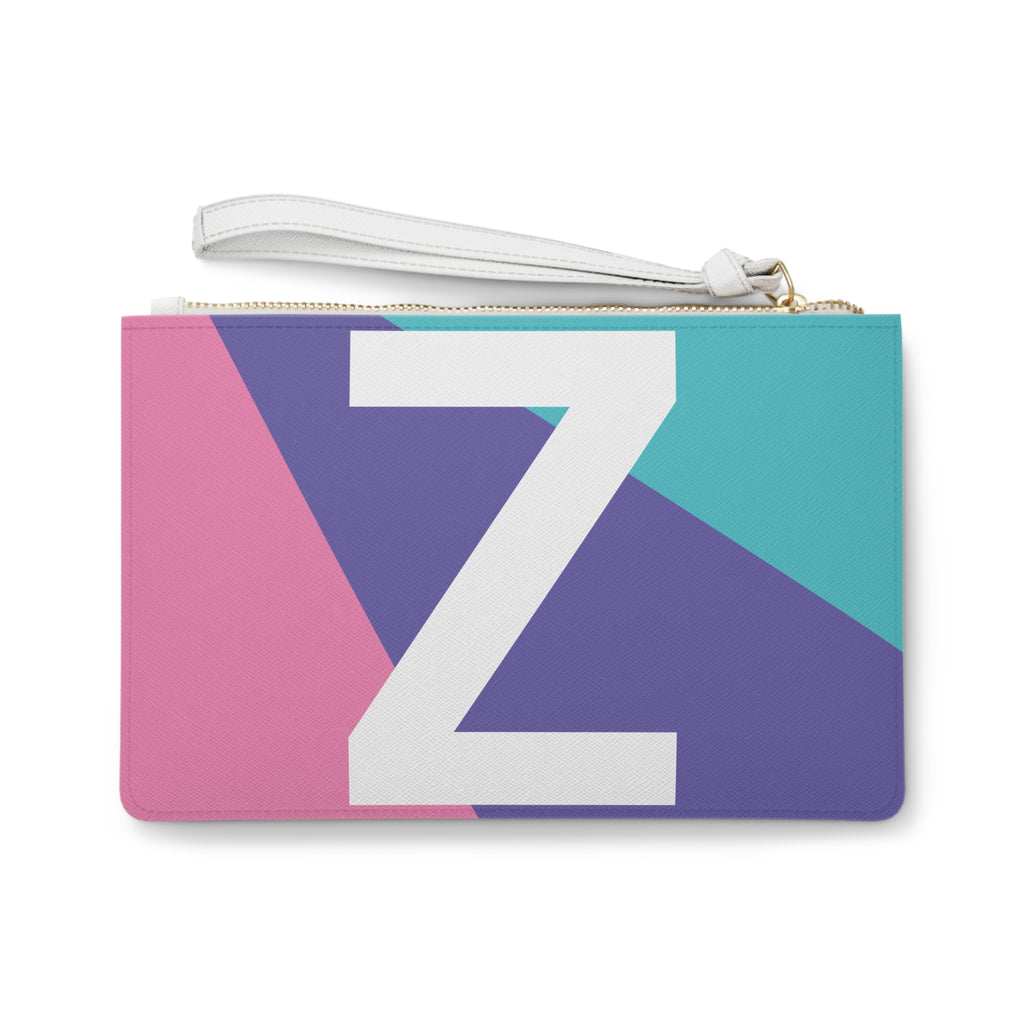 Monogram 'Z' Colorblock Clutch Bag — Bold Geometric Wristlet for Everyday & Gifts