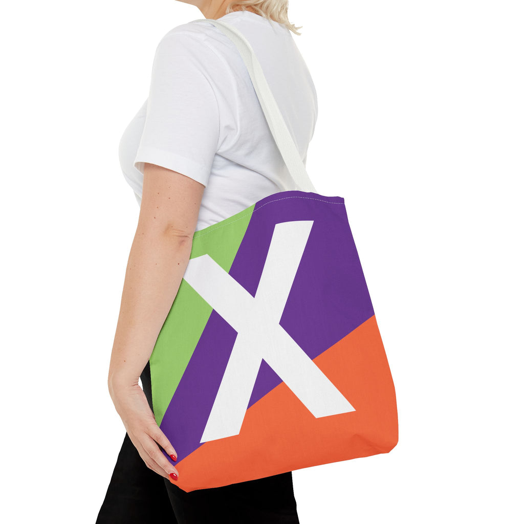 Monogram 'X' Colorblock Tote Bag — Personalized Initial X Shoulder Tote