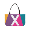 Personalized 'X' Colorblock Tote Bag — Monogram Weekender Tote