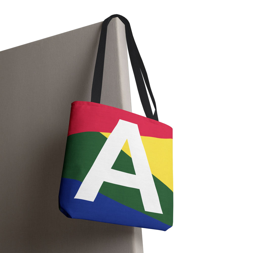 Monogram 'A' Colorblock Tote Bag — Personalized Initial A Shoulder Tote
