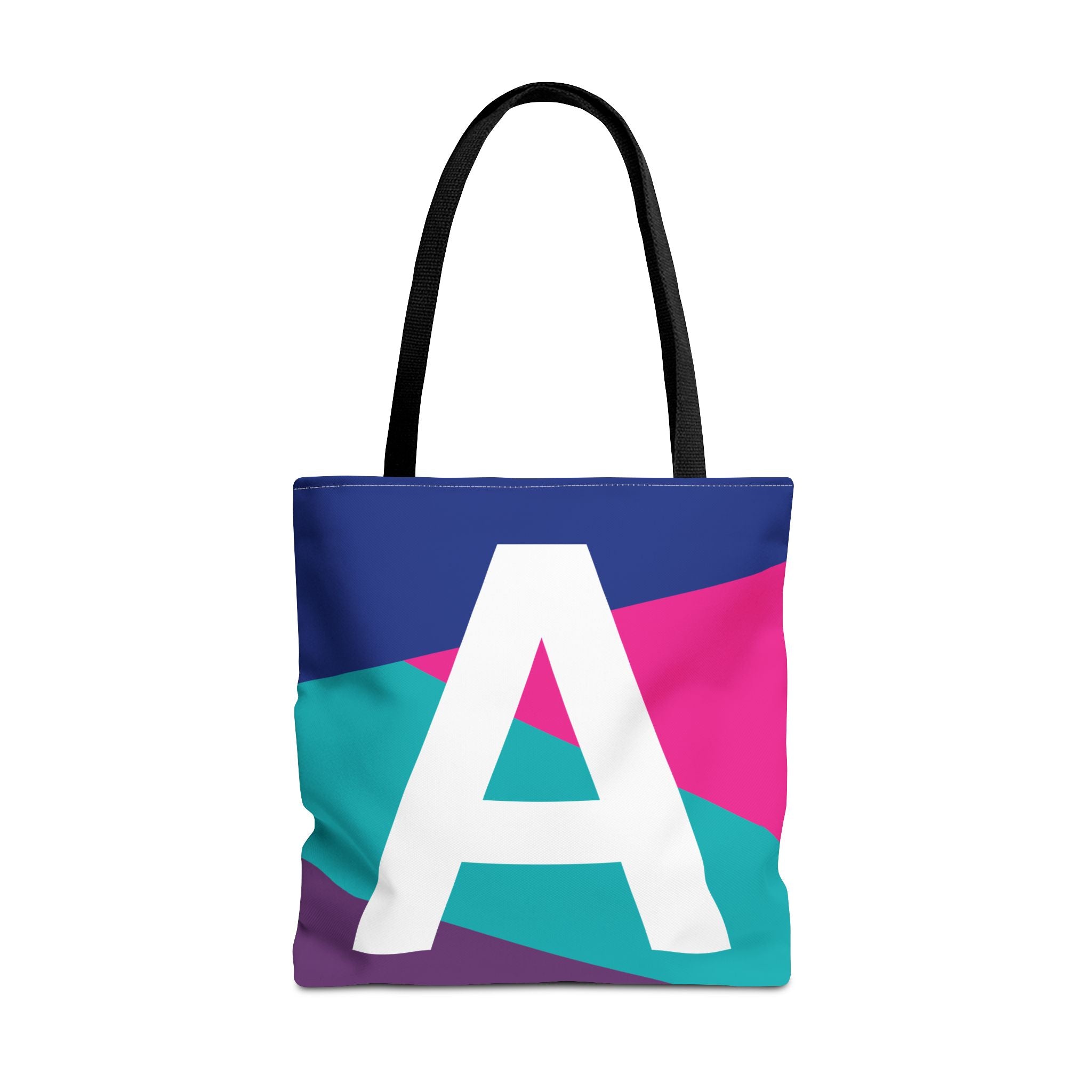 Monogram 'A' Colorblock Tote Bag — Personalized Initial A Shoulder Tote