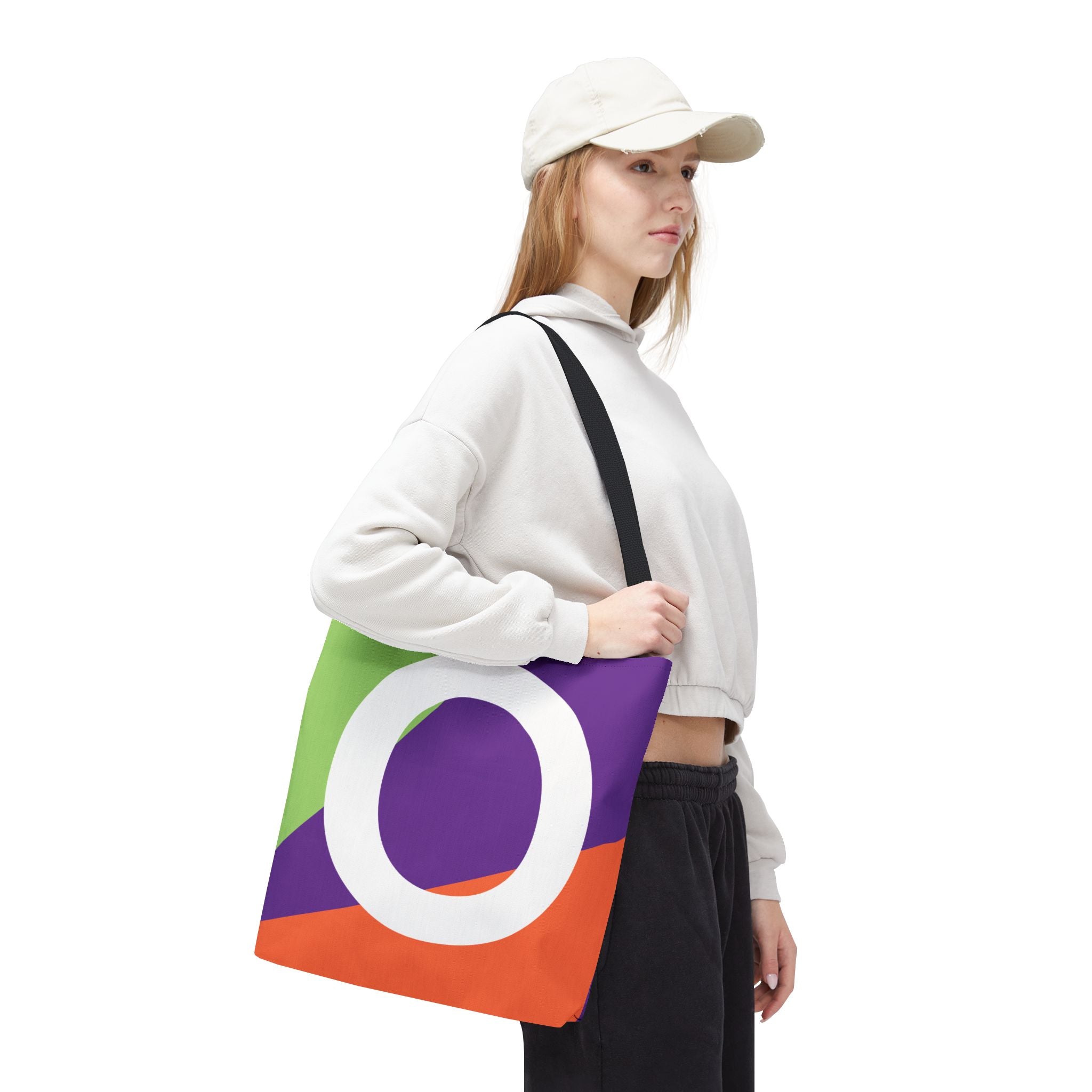Monogram 'O' Colorblock Tote Bag — Personalized Initial O Shoulder Tote