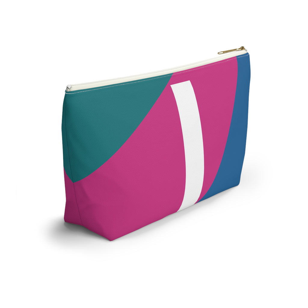 Initials Colorblock Accessory Pouch — Monogram I T-Bottom Cosmetic Bag