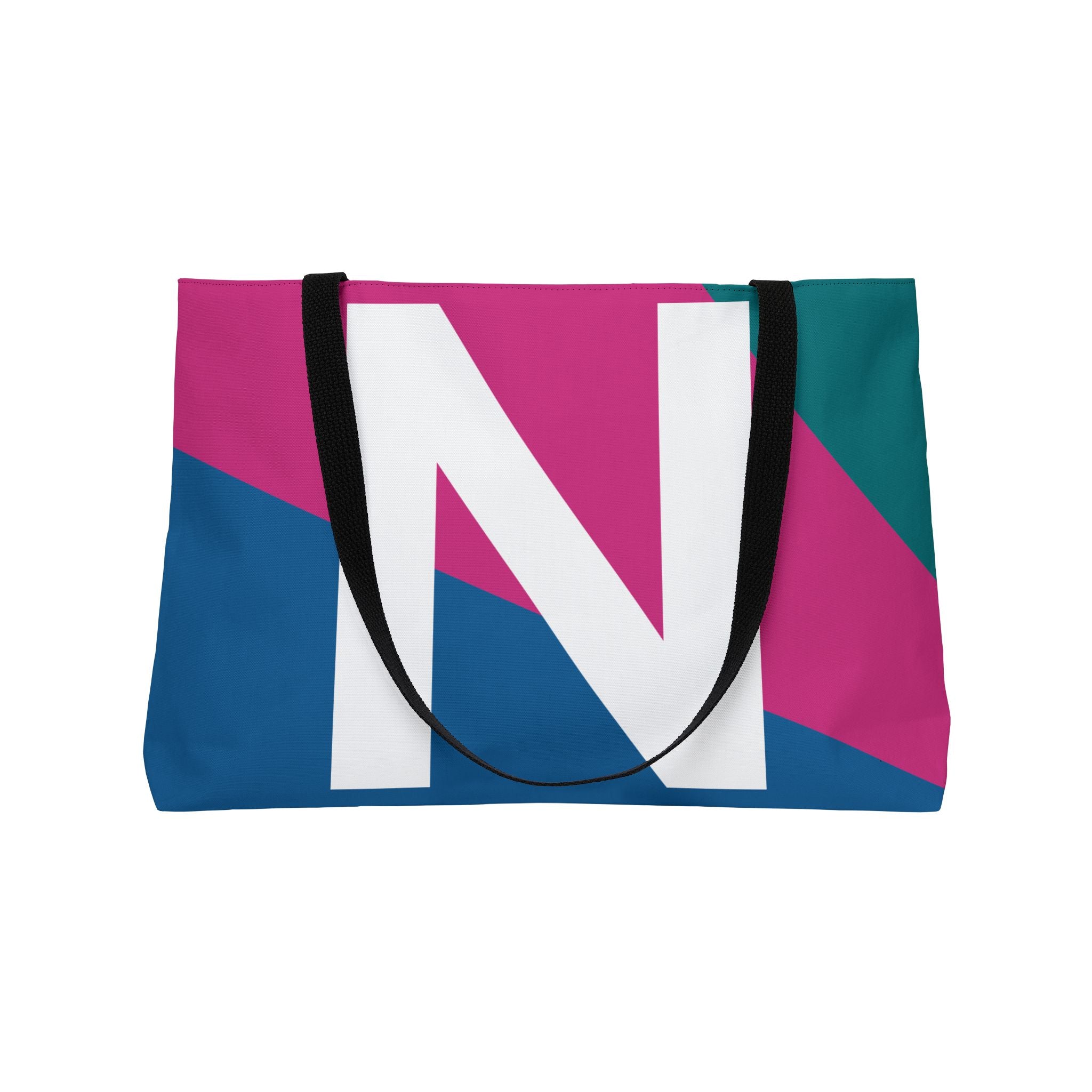 Personalized 'N' Colorblock Tote Bag — Monogram Weekender Tote