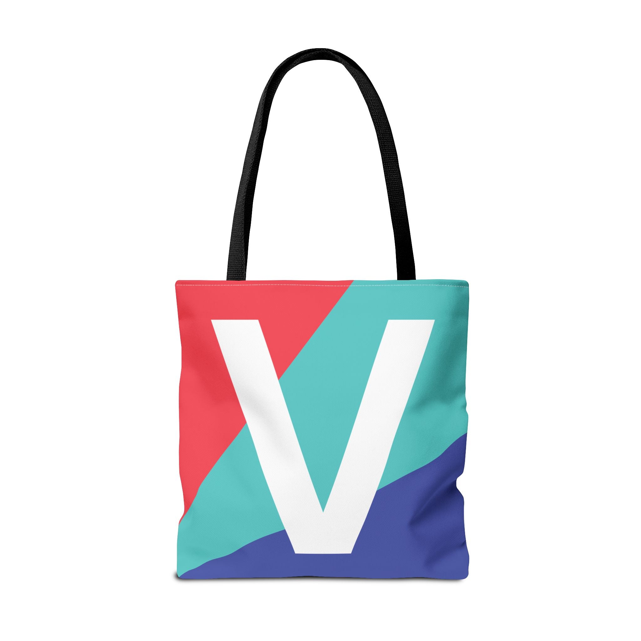 Monogram 'V' Colorblock Tote Bag — Personalized Initial V Shoulder Tote